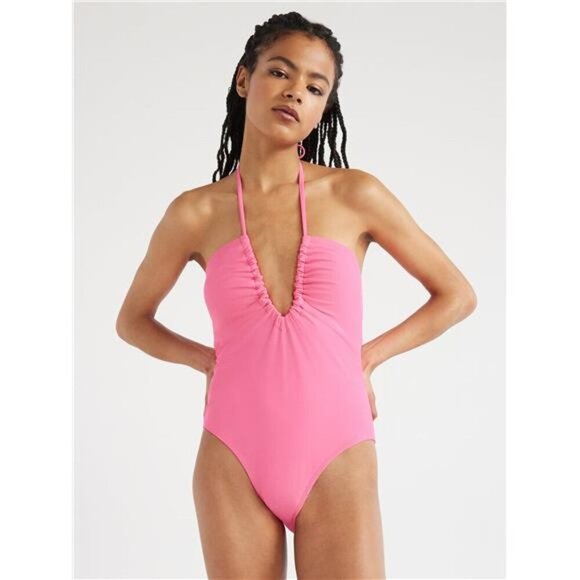 Other - Ruched V-Neck One-Piece Swimsuit
